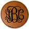 Monogram Faux Leather Iron On Patch - Round