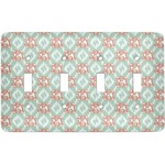 Monogram Light Switch Cover - 4 Toggle Plate