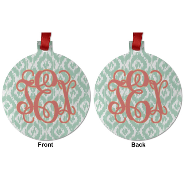 Monogram Metal Ball Ornament - Front and Back