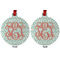 Monogram Metal Ball Ornament - Front and Back
