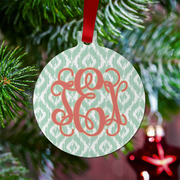 Monogram Metal Ball Ornament - Lifestyle