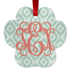 Monogram Metal Paw Ornament - Double-Sided