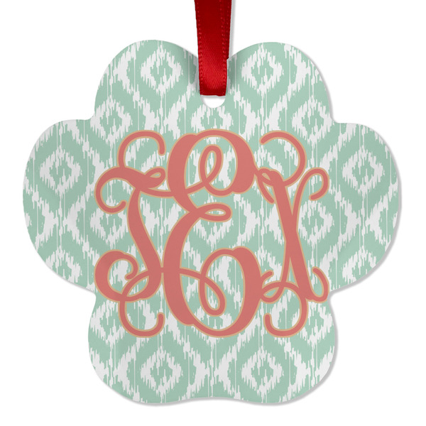 Monogram Metal Paw Ornament - Front