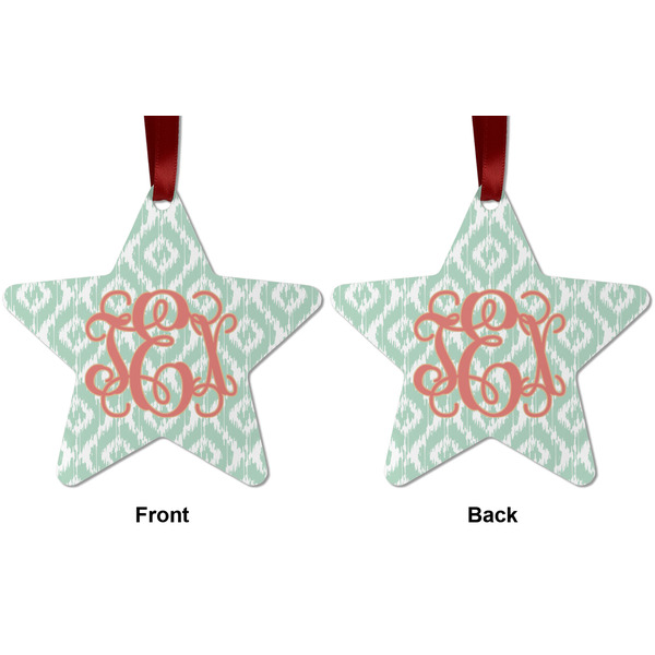 Monogram Metal Star Ornament - Front and Back