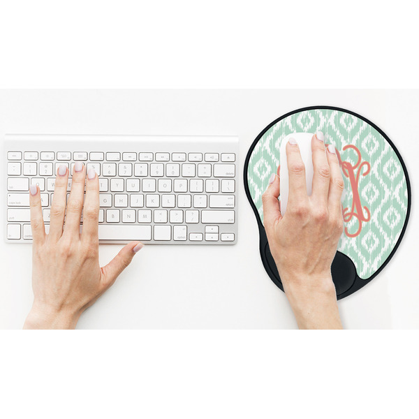 Monogram Mouse Pad with Wrist Rest - LIFESYTLE 2 (in use)