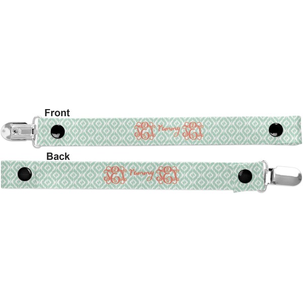 Monogram Pacifier Clip - Front and Back