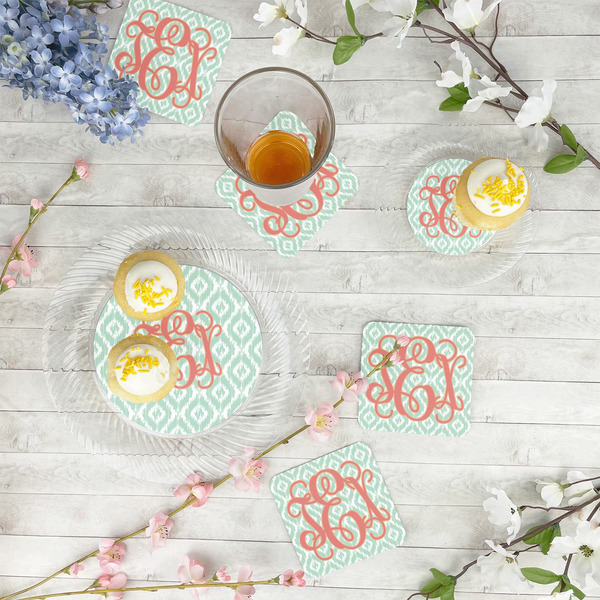 Monogram Paper Coasters - In Context