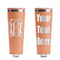 Monogram Peach RTIC Everyday Tumbler - 28 oz. - Front and Back