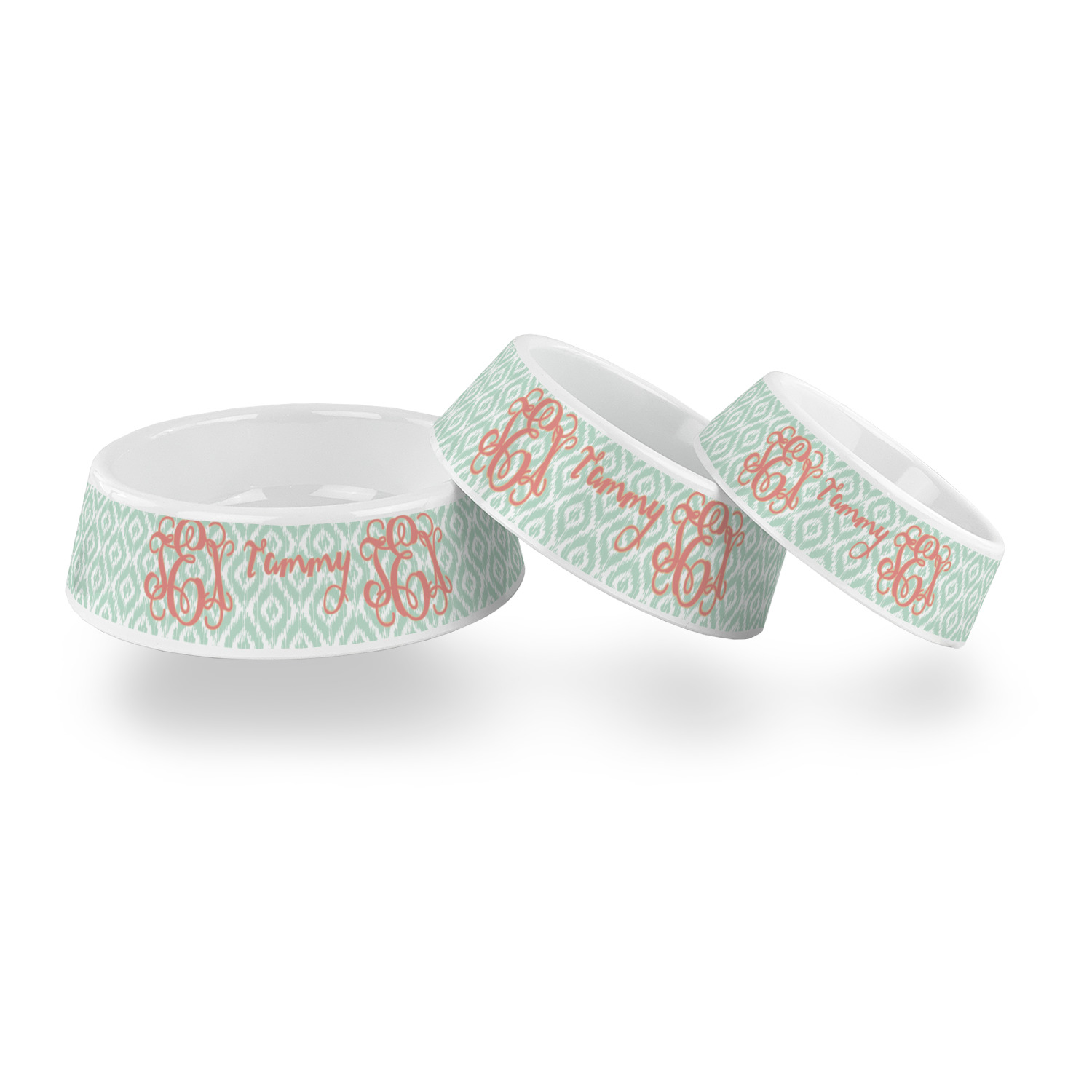monogram dog bowls