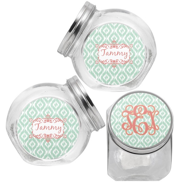 Monogram Puppy Treat Jar - Top Left Right