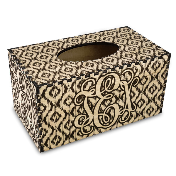 Custom Monogram Wood Tissue Box Cover - Rectangle