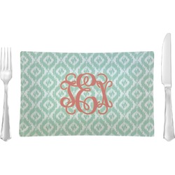 Monogram Rectangular Glass Lunch / Dinner Plate - Single or Set (Personalized)