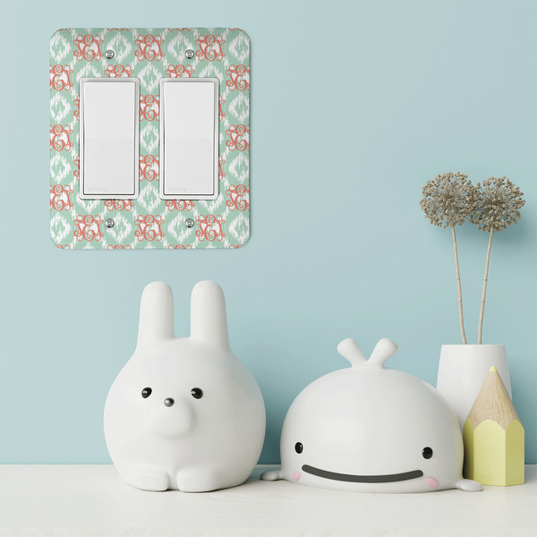 Monogram Rocker Light Switch Covers - Double - IN CONTEXT