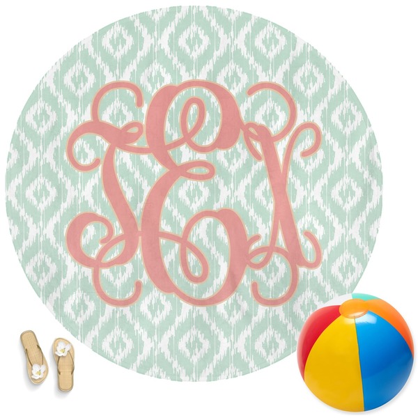 Custom Monogram Round Beach Towel
