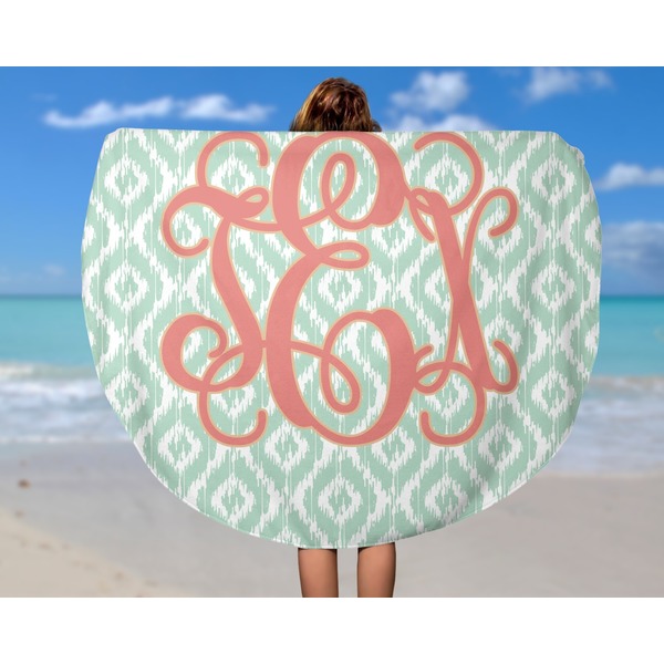 Monogram Round Beach Towel - In Use