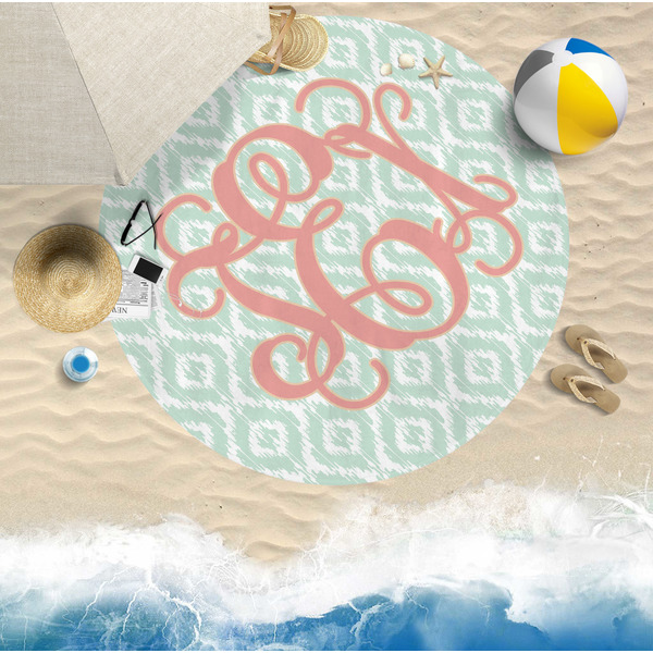 Monogram Round Beach Towel Lifestyle