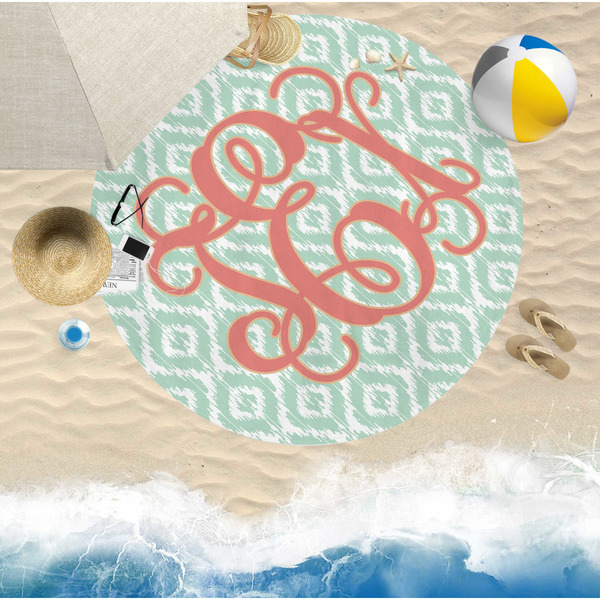 Monogram Round Beach Towel Lifestyle