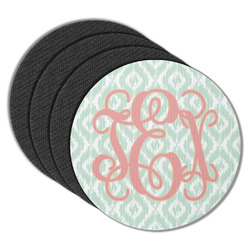 Monogram Round Rubber Backed Coasters - Set of 4