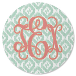 Monogram Round Rubber Backed Coaster - Single