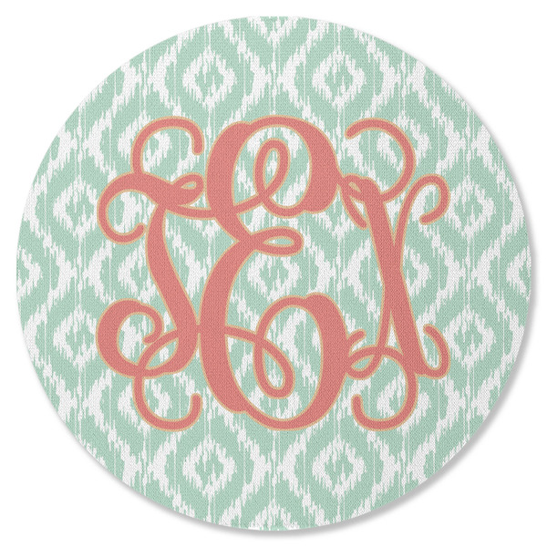 Custom Monogram Round Rubber Backed Coaster - Single