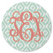 Monogram Round Rubber Backed Coaster - Single