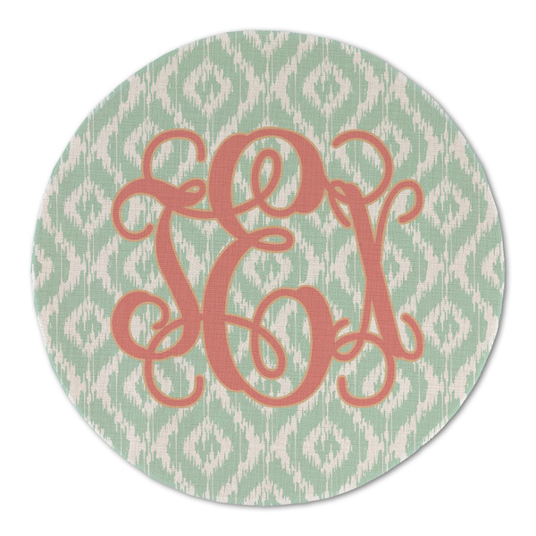Monogram Round Linen Placemats - FRONT (Double Sided)