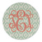 Monogram Round Linen Placemats - FRONT (Single Sided)