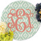 Monogram Round Linen Placemats - Front (w flowers)