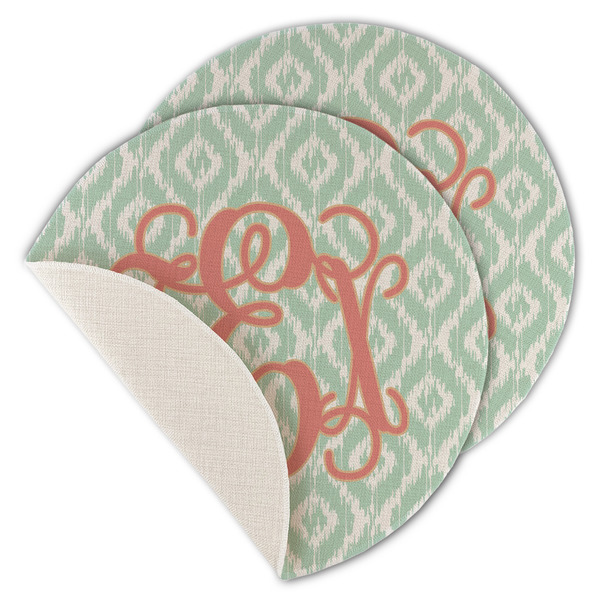Monogram Round Linen Placemats - MAIN (Single Sided)