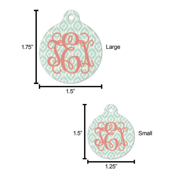 Monogram Round Pet ID Tag - Large - Comparison Scale