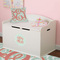Monogram Round Wall Decal on Toy Chest