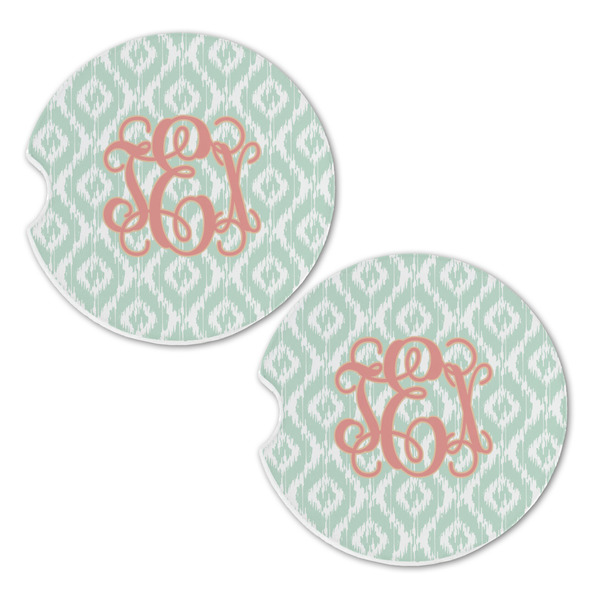 Monogram Sandstone Car Coasters - Set of 2