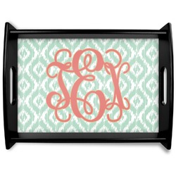 Monogram Black Wooden Tray - Large