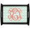 Monogram Black Wooden Tray - Large