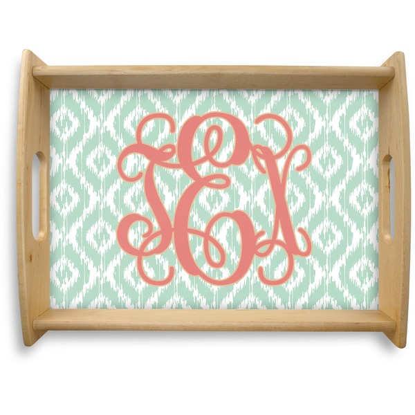 Custom Monogram Natural Wooden Tray - Large