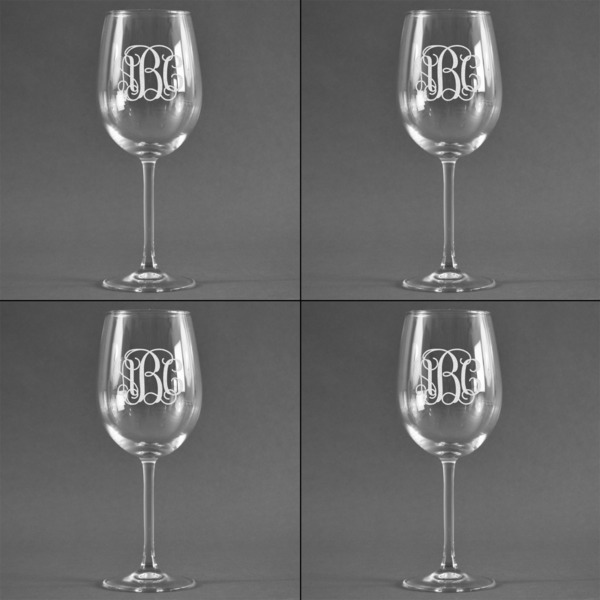 Monogram Set of Four Personalized Wineglasses (Approval)