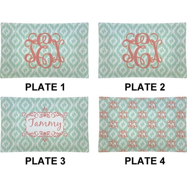 Monogram Set of Rectangular Dinner Plates (Approval)