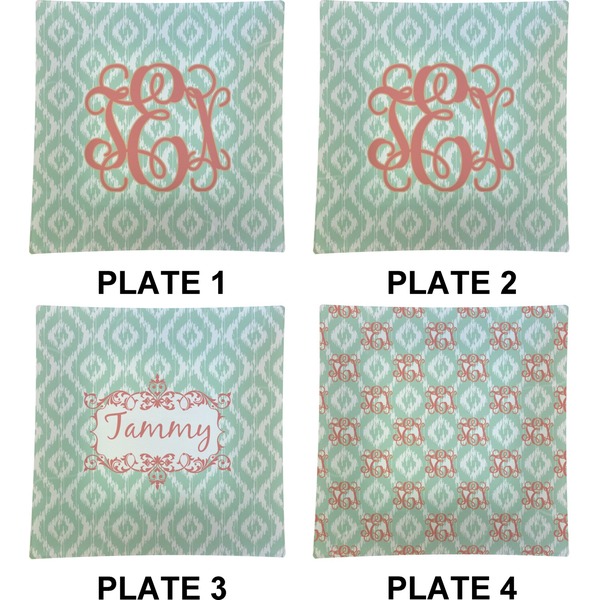 Monogram Set of Square Dinner Plates (Approval)