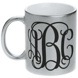 Monogram Metallic Silver Mug