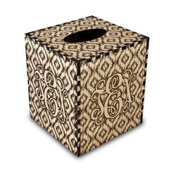 Monogram Wood Tissue Box Cover - Square