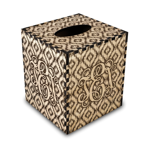 Custom Monogram Wood Tissue Box Cover - Square