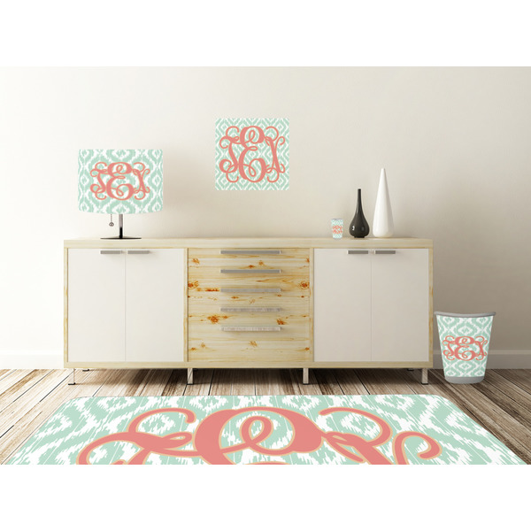 Monogram Square Wall Decal Wooden Desk