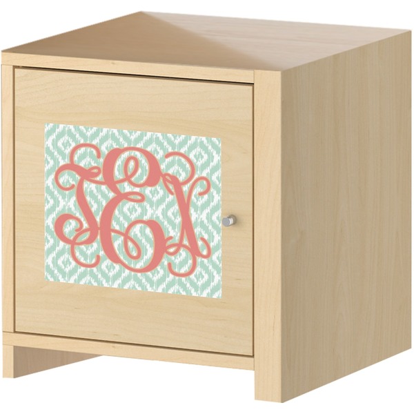 Monogram Square Wall Decal on Wooden Cabinet