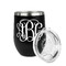 Monogram Stainless Wine Tumblers - Black - Double Sided - Alt View
