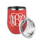 Monogram Stainless Wine Tumblers - Coral - Double Sided - Alt View
