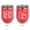 Monogram Stainless Wine Tumblers - Coral - Double Sided - Approval