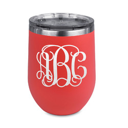 Monogram Stemless Stainless Steel Wine Tumbler - Coral - Double-Sided