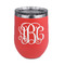Monogram Stainless Wine Tumblers - Coral - Double Sided - Front