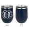 Monogram Stainless Wine Tumblers - Navy - Single Sided - Approval
