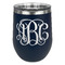 Monogram Stainless Wine Tumblers - Navy - Single Sided - Front